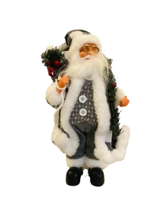Viejo Pascuero Muñeco De Navidad Blanco-Gris