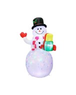 Inflable Navideño Muñeco de Nieve con Luces LED 1,5m – Adorno Navidad Exterior